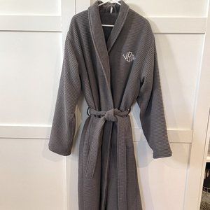 Pottery Barn Unisex Waffle Weave Resort Robe in Charcoal (Size Large)